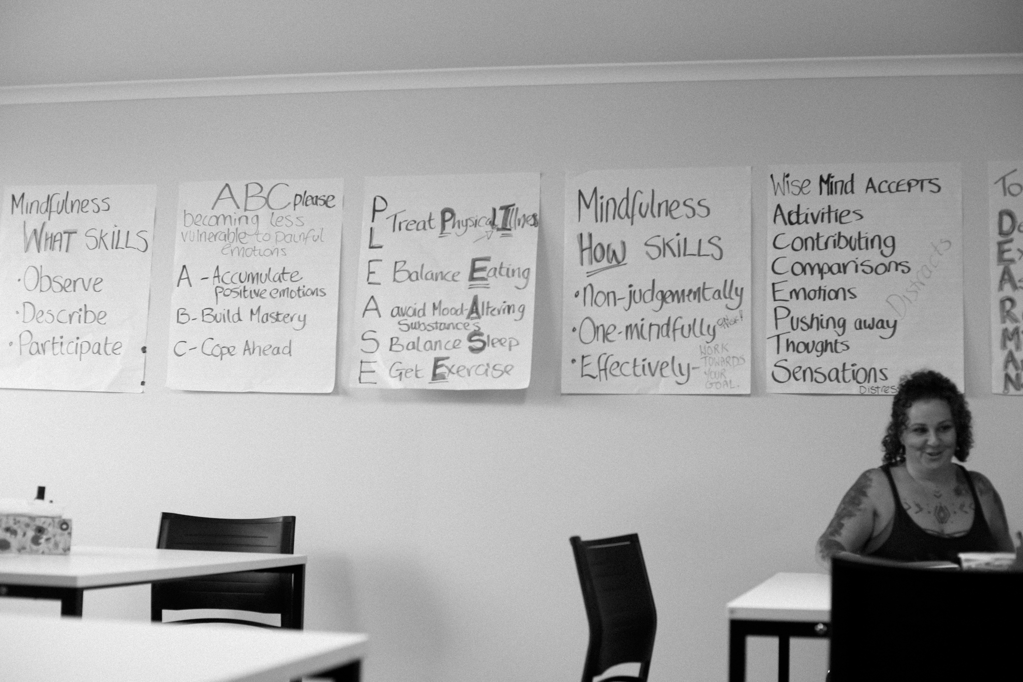 Life Mental Health DBT group room with facilitators and participants in session